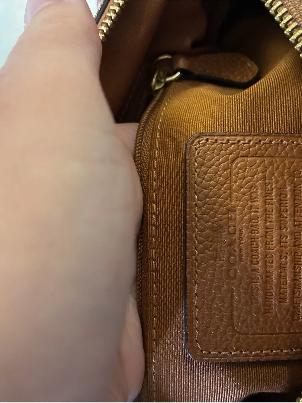 Authentic Coach Bennett Shearling Mini Satchel Bag Saddle F36689